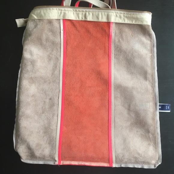 Genuine unlined leather two-tone color block tote - Picture 6 of 8